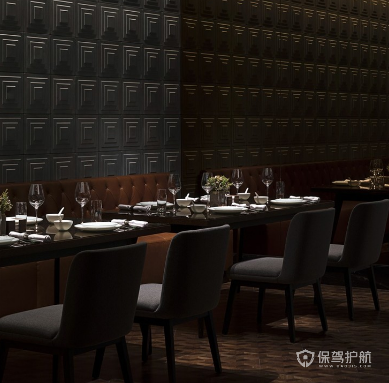 中式古典风格酒店西餐厅装修效果图